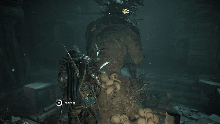 When you get to the cave where the helmet should be, you will see a large statue that stands in your way - Assassins Creed Valhalla: Thors helmet - how to get it? - Legendary items - Assassins Creed Valhalla Guide and Walkthrough