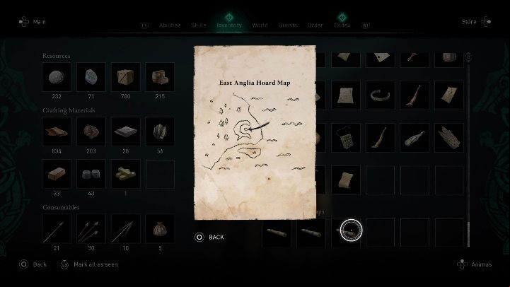 2 - Assassins Creed Valhalla: Treasure Hoard Map - East Anglia secrets, locations - East Anglia - Assassins Creed Valhalla Guide and Walkthrough