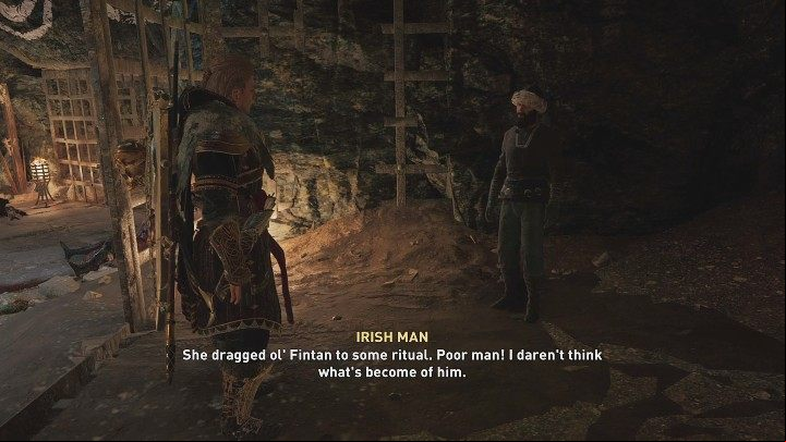 You will receive further information from a man locked in a cage - during the ritual, the Children of Danu want to make a human sacrifice - AC Valhalla Wrath of the Druids: Into the Fog - Walkthrough - Assassins Creed Valhalla Guide and Walkthrough