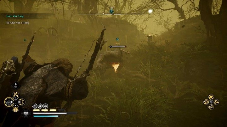 As you walk through the forest, you will spot Puca - follow it - AC Valhalla Wrath of the Druids: Into the Fog - Walkthrough - Assassins Creed Valhalla Guide and Walkthrough