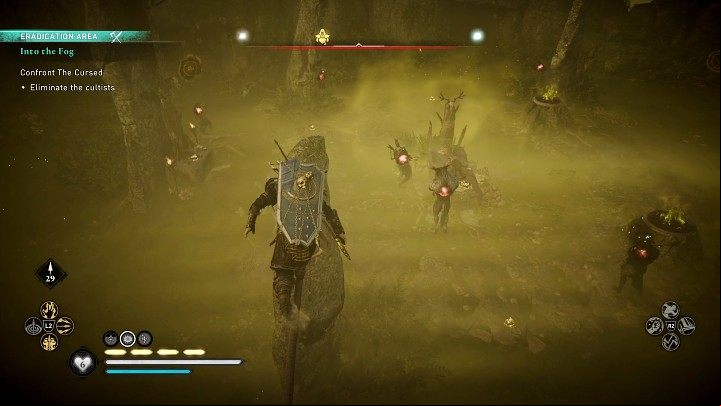 Once there, you will have to face a group of cultists, Puca and The Cursed - AC Valhalla Wrath of the Druids: Into the Fog - Walkthrough - Assassins Creed Valhalla Guide and Walkthrough
