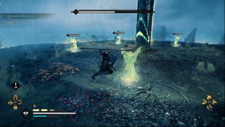 At the beginning of the second stage, Ciara will summon some Druid spirits who will draw power from the obelisk - AC Valhalla Wrath of the Druids: How to beat Ciara, final boss? - FAQ - Assassins Creed Valhalla Guide and Walkthrough