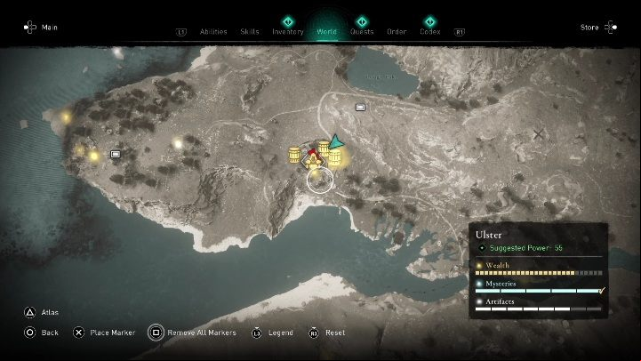 You will find this chest in the southern part of the map - AC Valhalla Wrath of the Druids: Gear - Ulster, secrets, locations - Ulster - Assassins Creed Valhalla Guide and Walkthrough