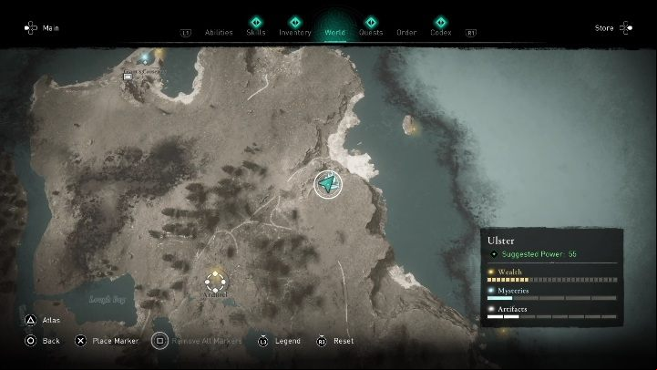 You will find the Trial of the Morrigan by walking west of the Kells Abbey camp - AC Valhalla Wrath of the Druids: Trials of the Morrigan - Ulster, secrets - Ulster - Assassins Creed Valhalla Guide and Walkthrough