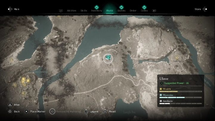 You will find the Trial of the Morrigan by walking north from the center sync point - AC Valhalla Wrath of the Druids: Trials of the Morrigan - Ulster, secrets - Ulster - Assassins Creed Valhalla Guide and Walkthrough