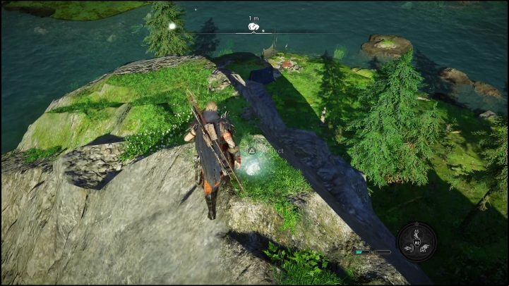 This stone is on a top of a hill located on a small island in the middle of the lake - AC Valhalla Dawn of Ragnarok: Uncut Gemstones (Vangrinn) - list of all - Vangrinn - Assassins Creed Valhalla Guide and Walkthrough