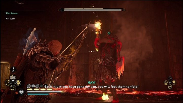 Upon entering the throne room, you will encounter Surtr, whom you have to fight - AC Valhalla Dawn of Ragnarok: Restless Dreams - Walkthrough - Assassins Creed Valhalla Guide and Walkthrough
