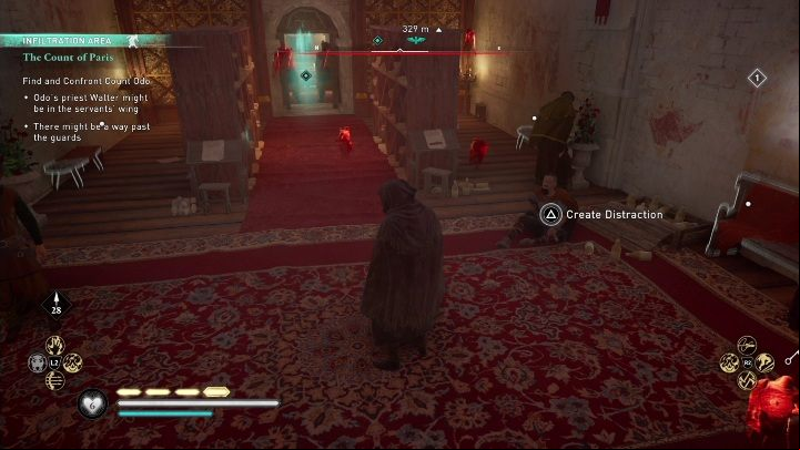 Talk to the drunken man - he will distract the guards and allow you to proceed to the next wing - AC Valhalla Siege of Paris: The Count of Paris - Main missions - Assassins Creed Valhalla Guide and Walkthrough