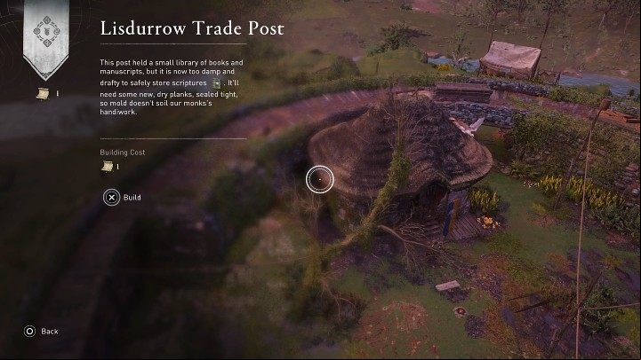 Return to the trade post in Lisdurrow, interact with the wooden plaque and confirm the construction of the new building - AC Valhalla Wrath of the Druids: Giving Your Words - Side quests - Assassins Creed Valhalla Guide and Walkthrough