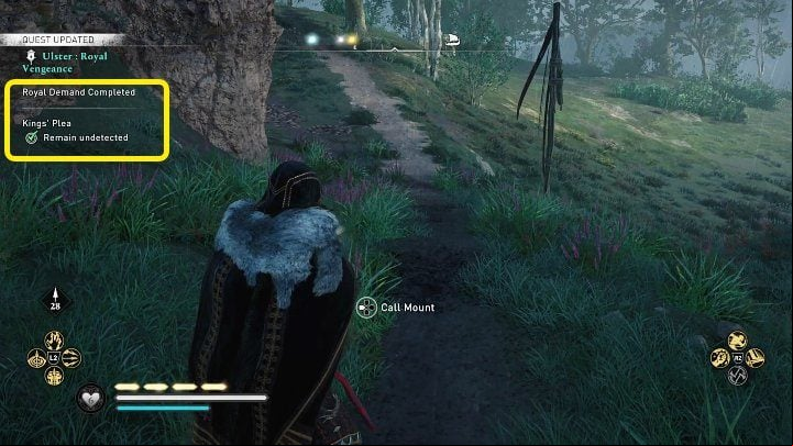 If you manage to complete the demand as well as the optional King's Plea (don't be detected, get the item without spilling blood, etc - AC Valhalla Wrath of the Druids: What are Royal Demands? - FAQ - Assassins Creed Valhalla Guide and Walkthrough