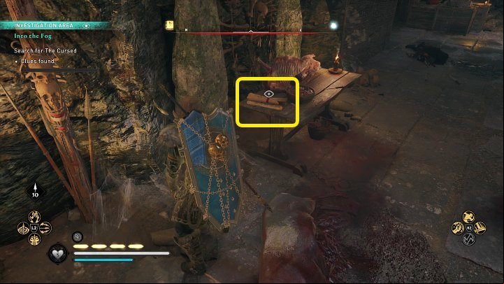 Clue #4: You will find another clue on the table, right next to the dead animals - AC Valhalla Wrath of the Druids: Children of Danu - all clues, all , list - Basics - Assassins Creed Valhalla Guide and Walkthrough