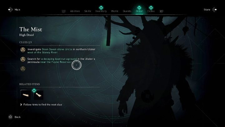 Mist (Trian, he of the stone circles) does not connect to story quests - AC Valhalla Wrath of the Druids: Children of Danu - all clues, all , list - Basics - Assassins Creed Valhalla Guide and Walkthrough