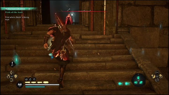 After examining the cell, head upstairs - AC Valhalla Dawn of Ragnarok: Pride of the Aesir - Walkthrough - Assassins Creed Valhalla Guide and Walkthrough