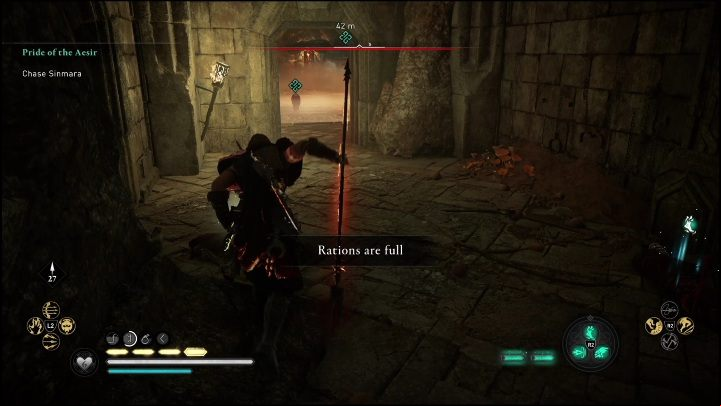 After opening the door you will see Sinmara, and she will start running away from you - AC Valhalla Dawn of Ragnarok: Pride of the Aesir - Walkthrough - Assassins Creed Valhalla Guide and Walkthrough