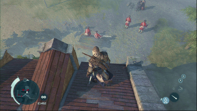 Hidden blades can also be used when attacking from above - Combos in Assassins Creed III Remastered - Combat system - Assassins Creed III Game Guide & Walkthrough