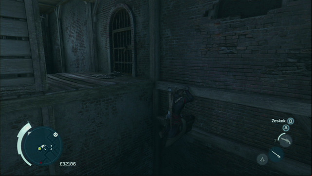 Behind it you will find a wall which can be used to climb even higher - Boston Underground in Assassins Creed III Remastered - Underground - Assassins Creed III Game Guide & Walkthrough