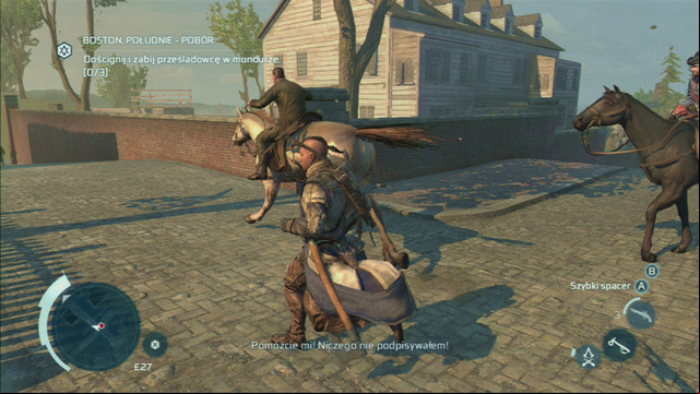 Catch up with and kill the guard whos chasing the man - Boston - southern district in Assassins Creed III Remastered - Assassin Guild - Assassins Creed III Game Guide & Walkthrough