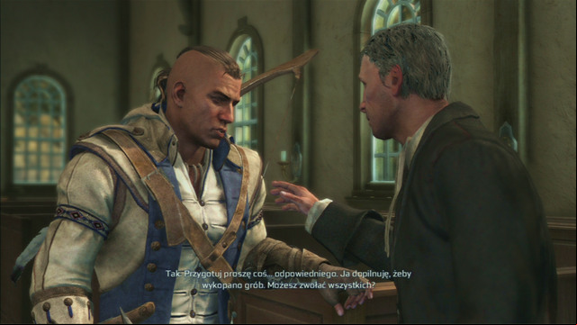 After a short cutscene, head to the church in the village and arrange a funeral - Achilles | Homestead | Assassins Creed III Remastered - Homestead - Assassins Creed III Game Guide & Walkthrough