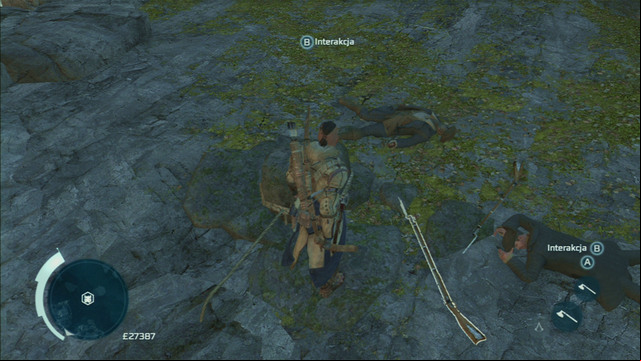 Quickly defeat the men, approach the line hanging from the rock and press the interaction button to save Whittler - Lance | Homestead | Assassins Creed III Remastered - Homestead - Assassins Creed III Game Guide & Walkthrough