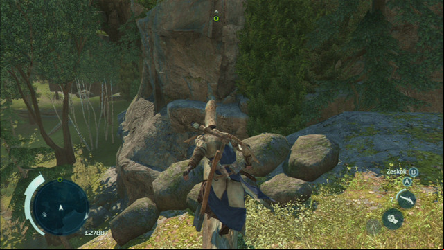 After the fight, follow the trunk left and afterwards move in the same direction by holding onto the edge of the rock - Norris | Homestead | Assassins Creed III Remastered - Homestead - Assassins Creed III Game Guide & Walkthrough