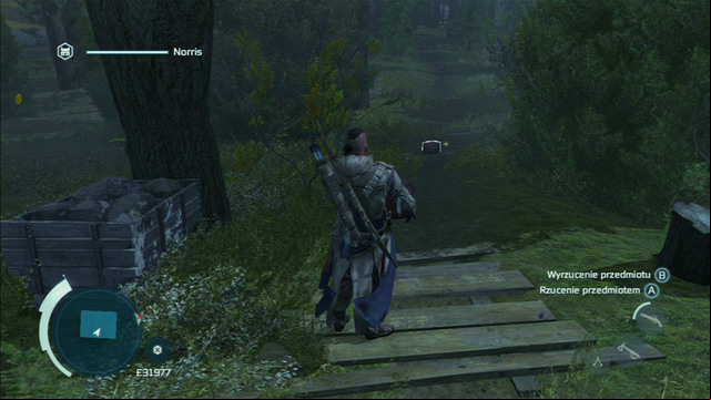 To do that, pick up the nearby gunpowder barrels and place one on each side - Norris | Homestead | Assassins Creed III Remastered - Homestead - Assassins Creed III Game Guide & Walkthrough