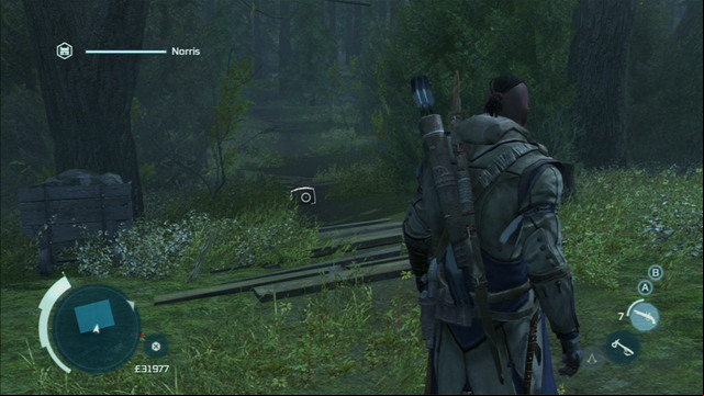 As enemies get near enough, blow up the barrel with the pistol to make the fight much easier for yourself - Norris | Homestead | Assassins Creed III Remastered - Homestead - Assassins Creed III Game Guide & Walkthrough