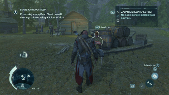 This mission will be available after you collect six Peg Leg Trinkets and bring them to the man at the port - Naval mission - Dead Chests Treasure | Captain Kidds treasure in AC III - Captain Kidds treasure - Assassins Creed III Game Guide & Walkthrough