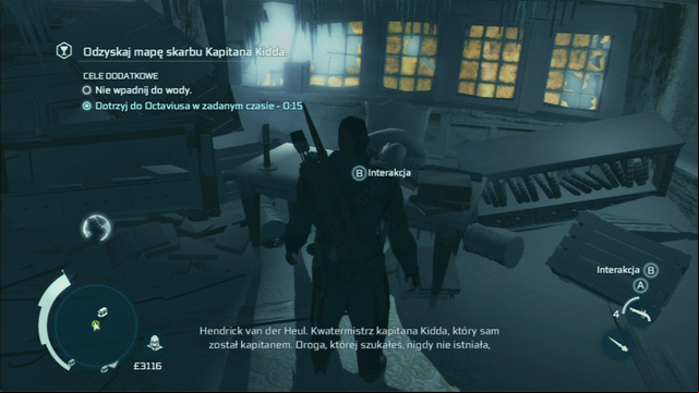 In the captains quarters you will find the fragment of map that you were looking for - Naval mission - The Ghost Ship | Captain Kidds treasure in AC III Remastered - Captain Kidds treasure - Assassins Creed III Game Guide & Walkthrough