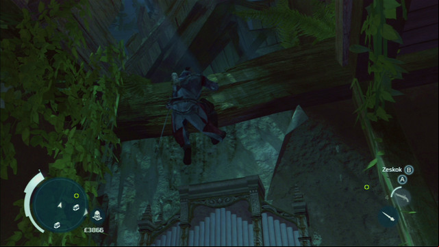On the left you will find organs which you can climb up - Naval mission - The Mad Doctor Castle | Captain Kidds treasure in AC III - Captain Kidds treasure - Assassins Creed III Game Guide & Walkthrough