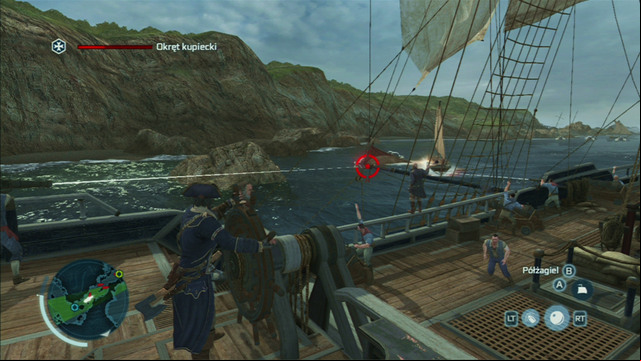 Right behind the first line of mines, look closely to the left - The Chase | Naval missions in Assassins Creed III Remastered - Naval missions - Assassins Creed III Game Guide & Walkthrough
