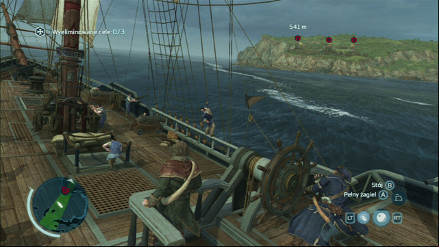 Swim with half sails and quickly turn around whenever you see a bell marking a mortar shot - The Chase | Naval missions in Assassins Creed III Remastered - Naval missions - Assassins Creed III Game Guide & Walkthrough