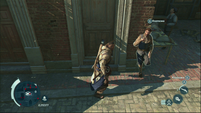 You need to head to the Homestead icon and speak with the man waiting there - Lyle White | Homestead | Assassins Creed III Remastered - Homestead - Assassins Creed III Game Guide & Walkthrough