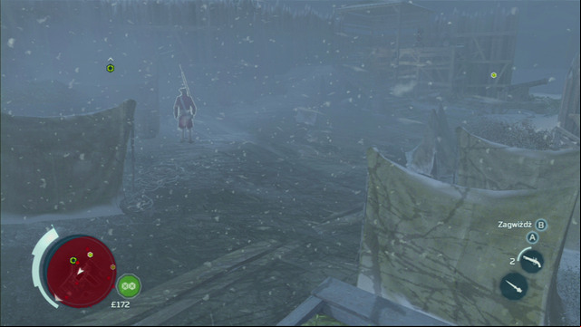 Soon enough your main target - in the form of a map held inside the nearby tent - will be marked with a green dot - Sequence 3 - Execution is Everything | Assassins Creed III Walkthrough - Walkthrough - Assassins Creed III Game Guide & Walkthrough