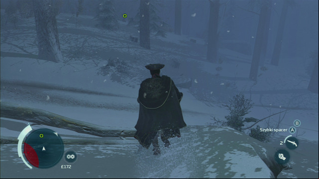 After landing safely, quickly run behind the palisade and immediately turn to the woods on the right - Sequence 3 - Execution is Everything | Assassins Creed III Walkthrough - Walkthrough - Assassins Creed III Game Guide & Walkthrough