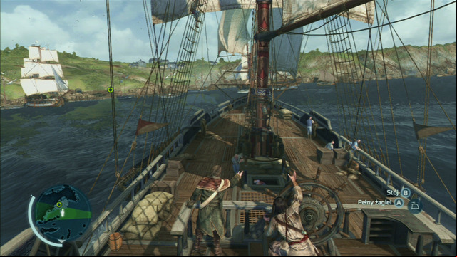 After getting close enough to the target, press the interaction button twice to stop the ship - Sequence 5 - The Hard Way | Assassins Creed III Remastered Walkthrough - Walkthrough - Assassins Creed III Game Guide & Walkthrough