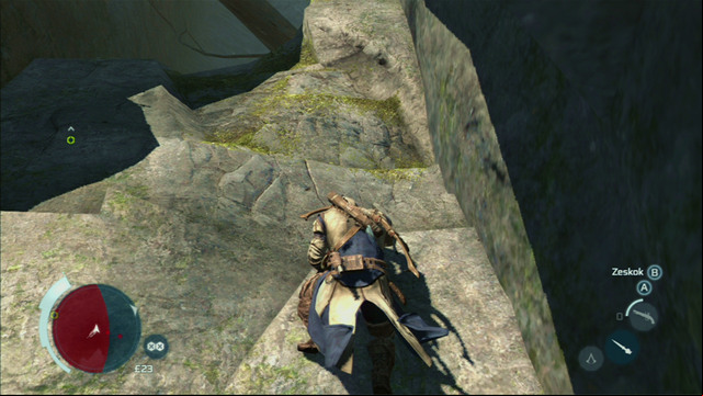 Further to the right there will be a part between some rocks - Sequence 6 - Hostile Negotiations | Assassins Creed III Remastered Walkthrough - Walkthrough - Assassins Creed III Game Guide & Walkthrough