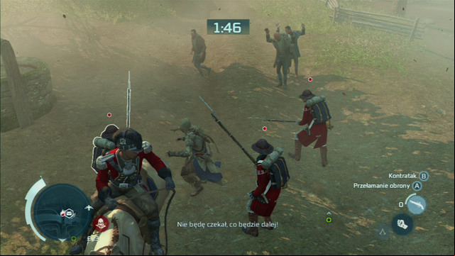 Quickly turn left then, kill all the soldiers and move on towards the green points - Sequence 7 - Lexington and Concord | Assassins Creed III Remastered Walkthrough - Walkthrough - Assassins Creed III Game Guide & Walkthrough