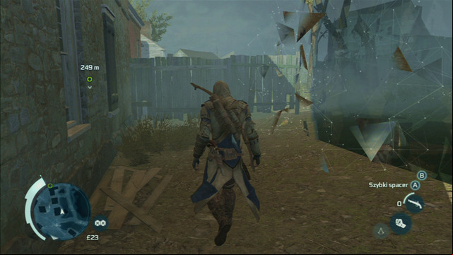 In order to avoid damage, go maximally to the right after reaching the main road and stick to the edge of the location (grey Animus wall) - Sequence 7 - Conflict Looms | Assassins Creed III Remastered Walkthrough - Walkthrough - Assassins Creed III Game Guide & Walkthrough