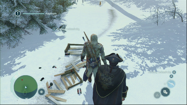 Speak with him and afterwards look for traces of the thief - Sequence 9 - Missing Supplies | Assassins Creed III Remastered Walkthrough - Walkthrough - Assassins Creed III Game Guide & Walkthrough