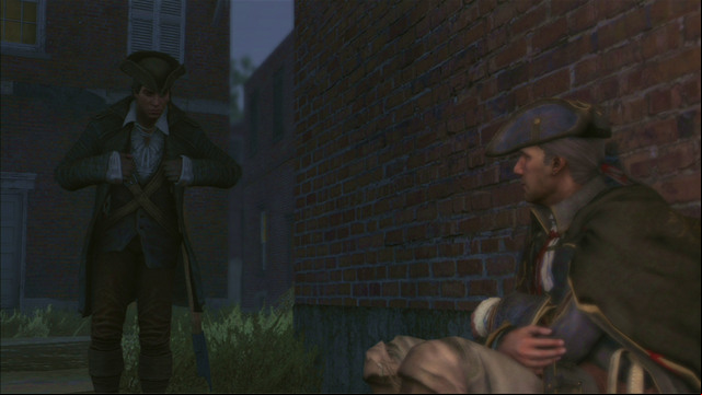 Hold down the interaction button to take off his outfit and therefore end the memory - Sequence 9 - Father and Son | Assassins Creed III Remastered Walkthrough - Walkthrough - Assassins Creed III Game Guide & Walkthrough