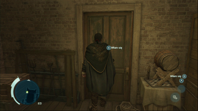 To the right theres a door which you have to open with a lockpick - Sequence 1 - Deadly Performance | Assassins Creed III Remastered Walkthrough - Walkthrough - Assassins Creed III Game Guide & Walkthrough