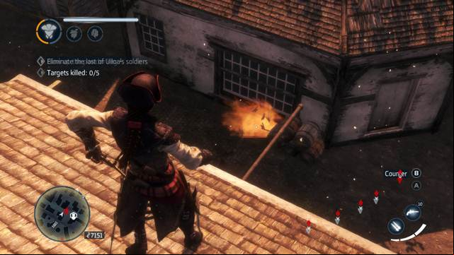 A gunpowder barrel can kill many enemies simultaneously - Tricks - Combat system - Assassins Creed: Liberation HD - Game Guide and Walkthrough