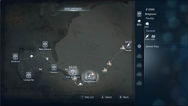 Select the destination - Trade - Assassins Creed: Liberation HD - Game Guide and Walkthrough