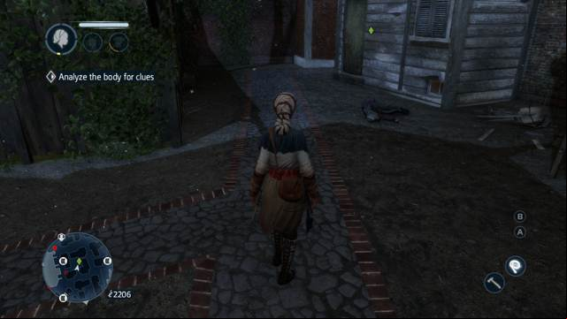 The corpse is on the internal side of the building - Detective - New Orleans - Character missions - Assassins Creed: Liberation HD - Game Guide and Walkthrough