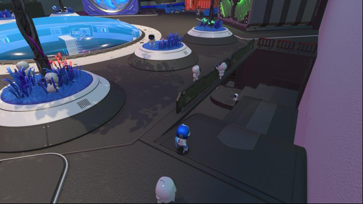 Find a way down to the lower level of the plaza - Astros Playroom: U Plaza - guide, walkthrough description - Walkthrough - Astros Playroom Guide