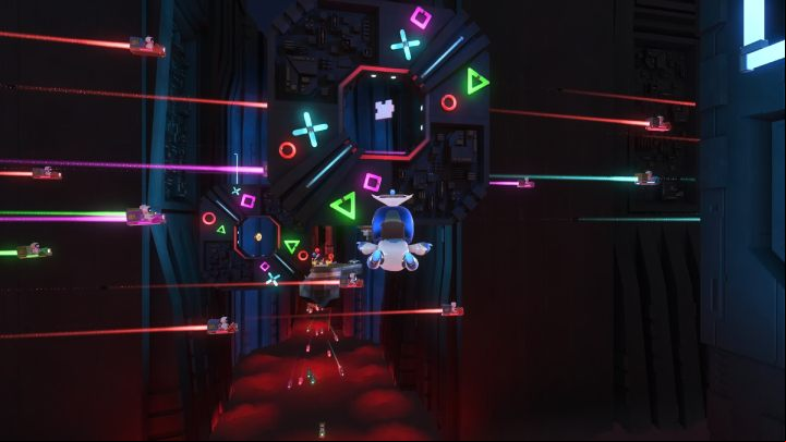 Another controller with a slingshot will fall out of the cables - Astros Playroom: Turbo Trial - walkthrough - SSD Highway - Astros Playroom Guide