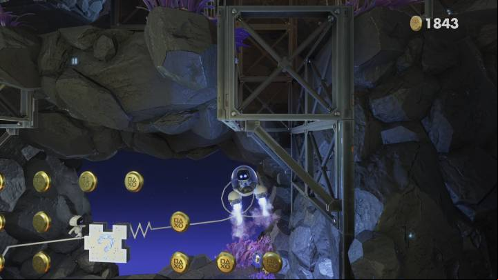 Collect all the coins and grab the first puzzle piece - Astros Playroom: Caching Caves - walkthrough - SSD Highway - Astros Playroom Guide