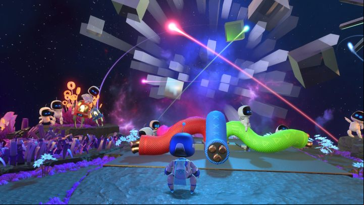 Follow the road until you encounter the huge cables sticking out of the floor - Astros Playroom: Orbital Obstacles - walkthrough - SSD Highway - Astros Playroom Guide