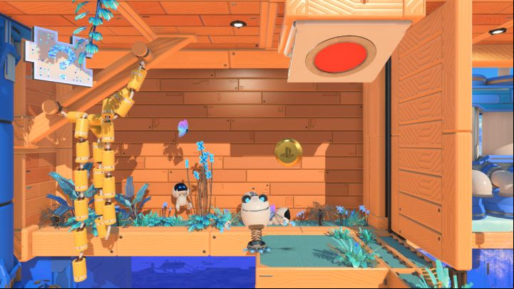 Jump up the platforms and collect the 2nd puzzle piece along the way - Astros Playroom: Springy Spa - walkthrough - Cooling sources - Astros Playroom Guide
