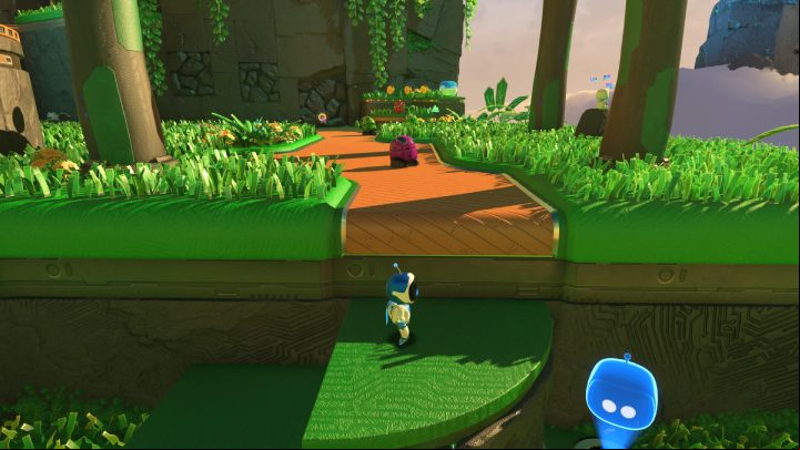 Pull the cables out of the rock and climb the stairs - Astros Playroom: Renderforest - walkthrough - GPU Jungle - Astros Playroom Guide